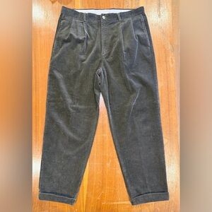 Classic Corduroy Trousers for Men Forest Green Cuffed hem 38/30 Vintage